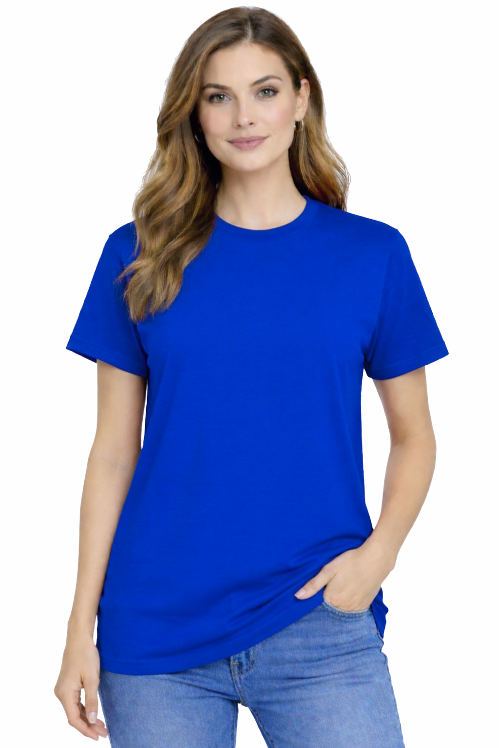 Damska koszulka T-shirt 100% miękka bawełna chabrowa