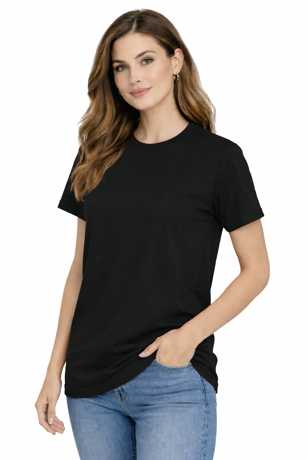 Damska koszulka T-shirt 100% miękka bawełna czarna
