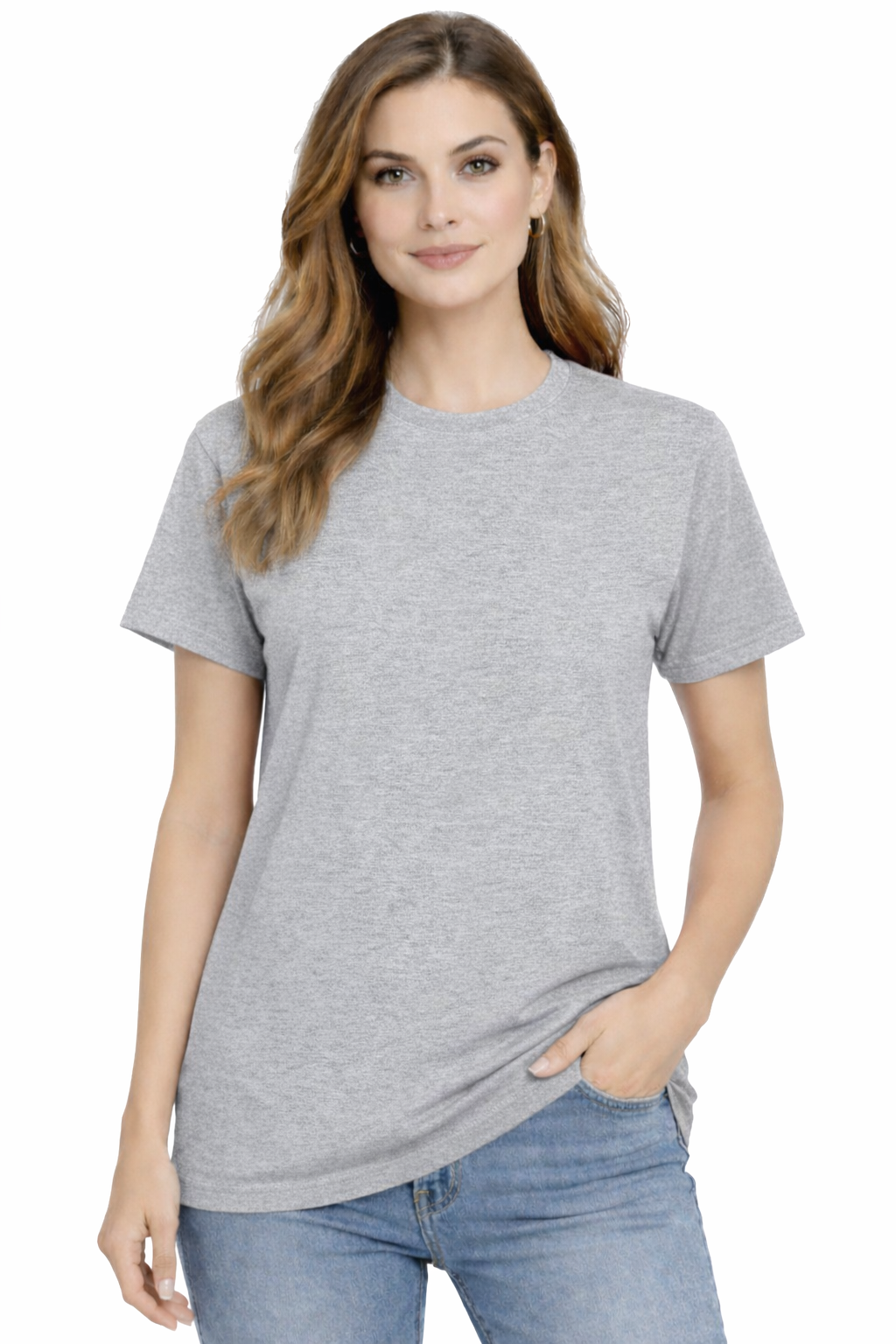 Damska koszulka T-shirt 100% miękka bawełna szara