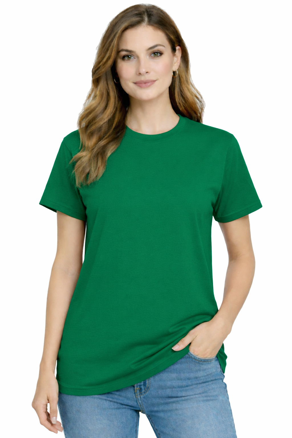 Damska koszulka T-shirt 100% miękka bawełna zielona