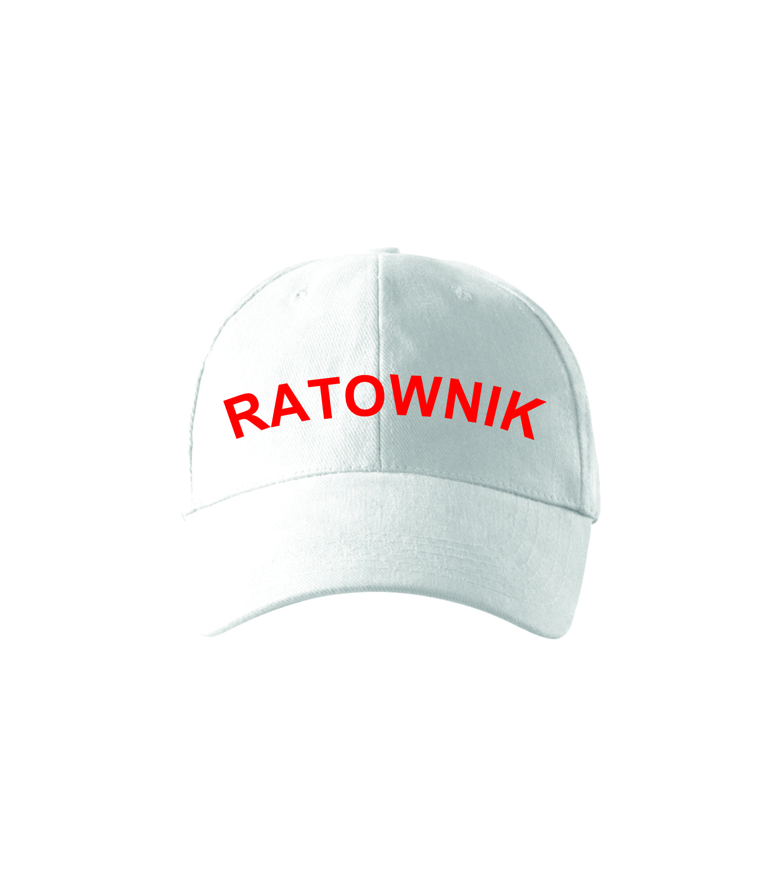Biała czapka z napisem ratownik