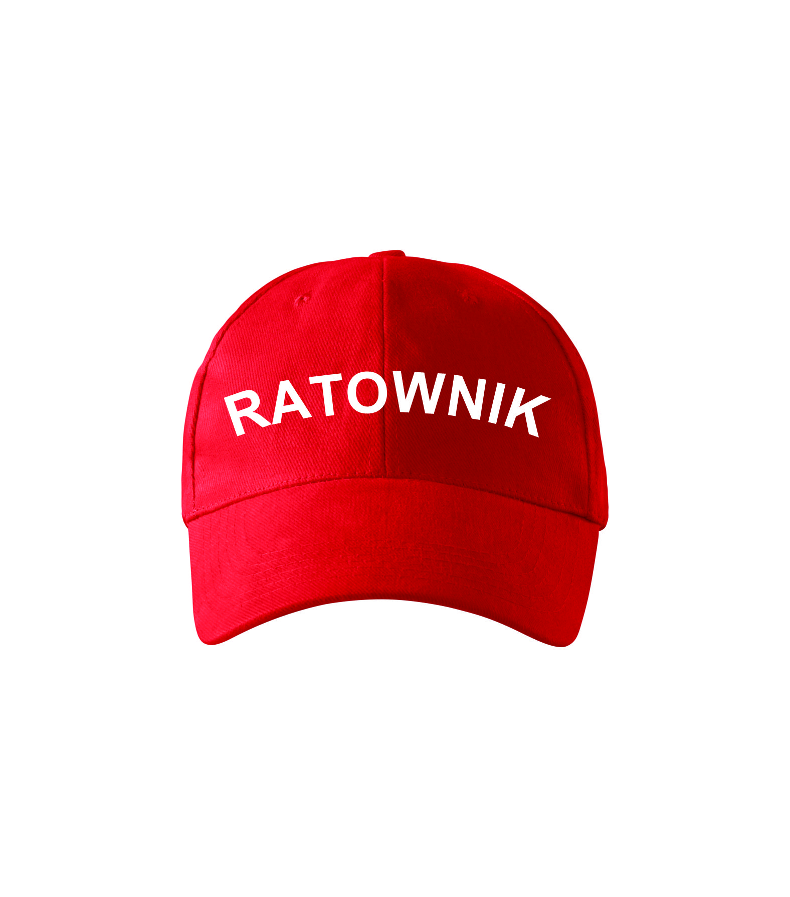Czerwona czapka z napisem ratownik