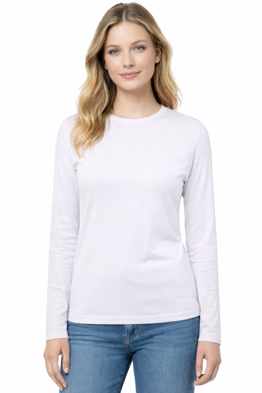 T-shirt damski biały długi rękaw