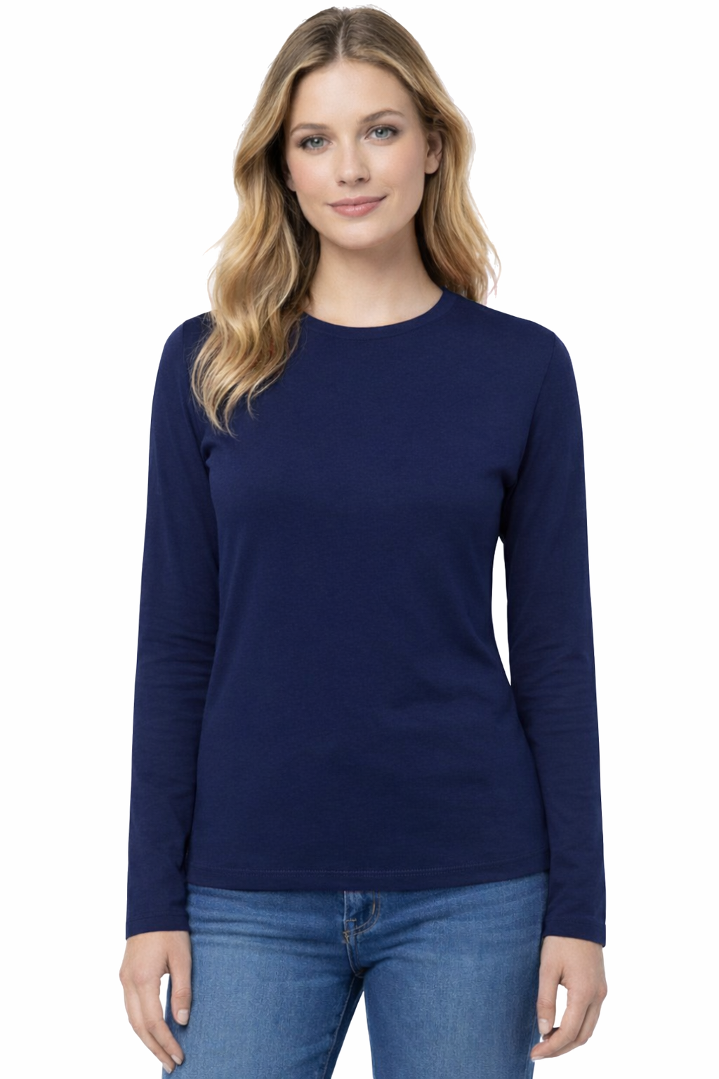 T-shirt damski granatowy długi rękaw