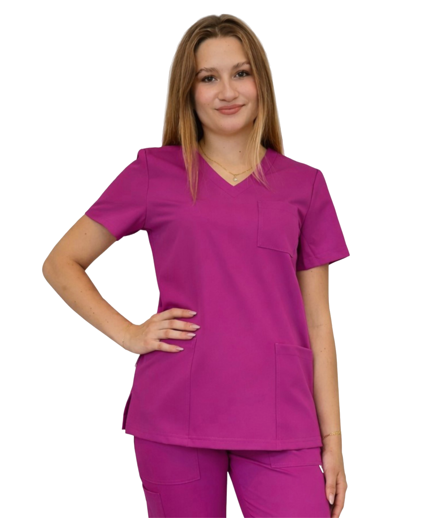 Bluza medyczna purpurowa casual premium