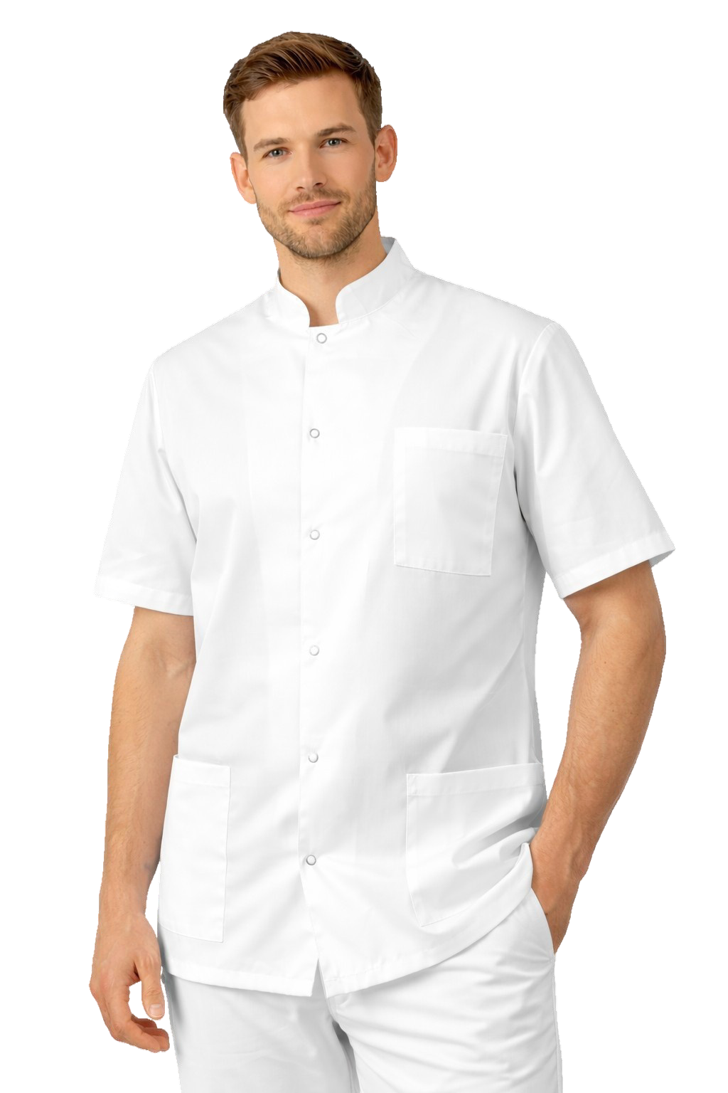 Bluza męska ze stójką krótki rękaw