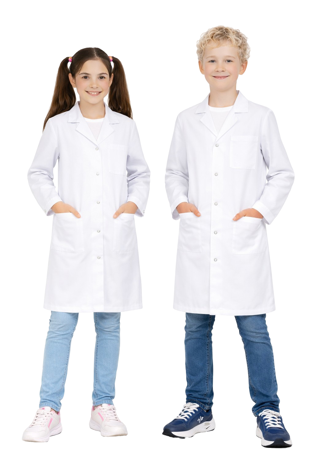 Fartuch laboratoryjny dziecięcy na napy roz. 122/128