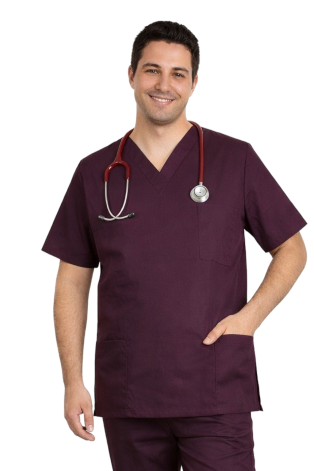 Bluza chirurgiczna męska śliwkowa