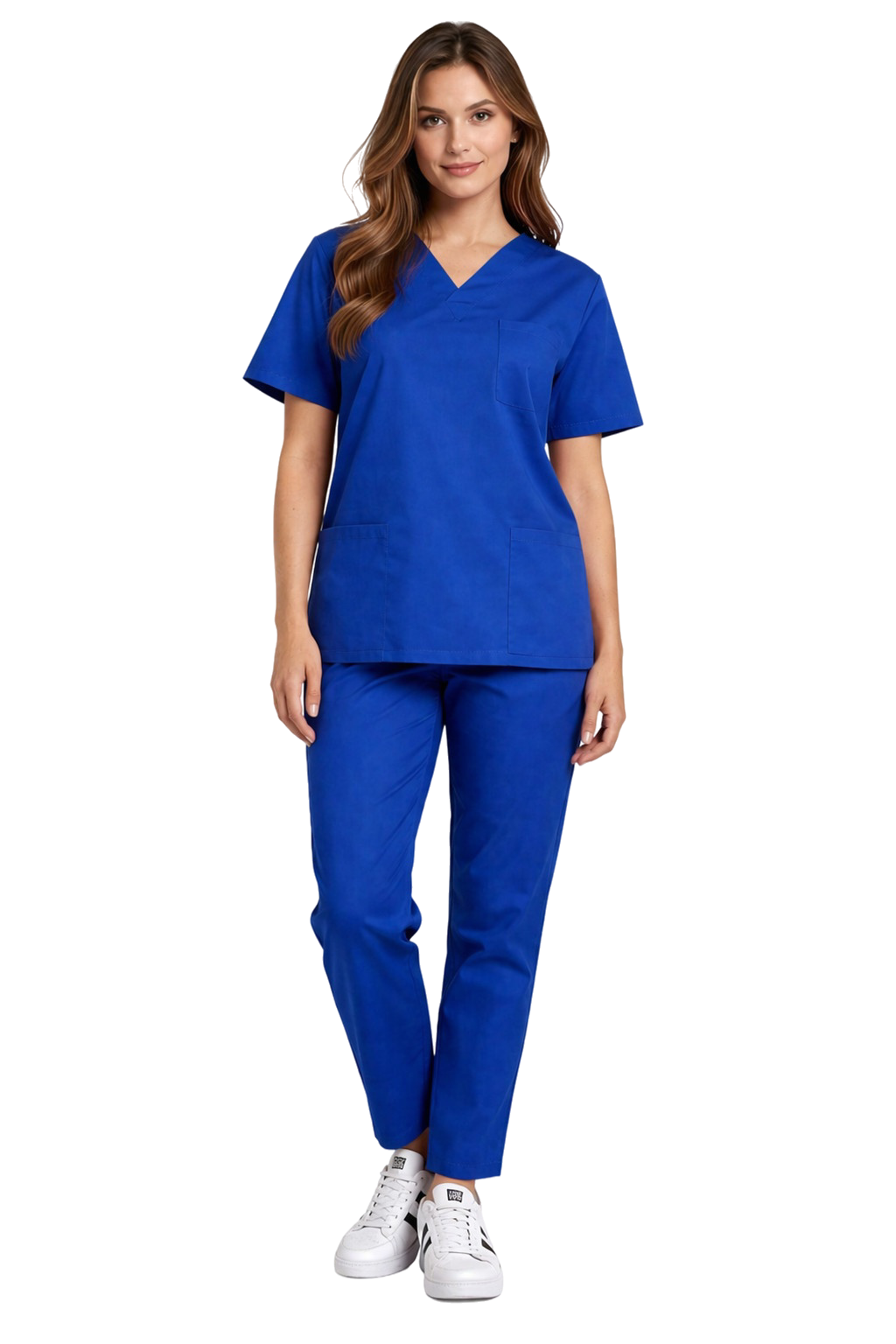 Komplet medyczny CLINIC bluza i spodnie cygaretki chabrowy