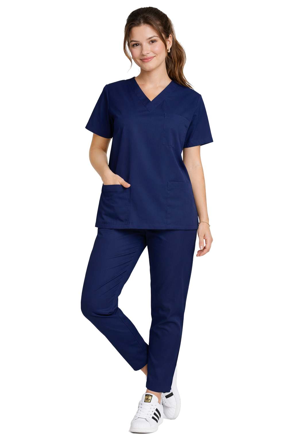 Komplet medyczny CLINIC bluza i spodnie cygaretki granatowy