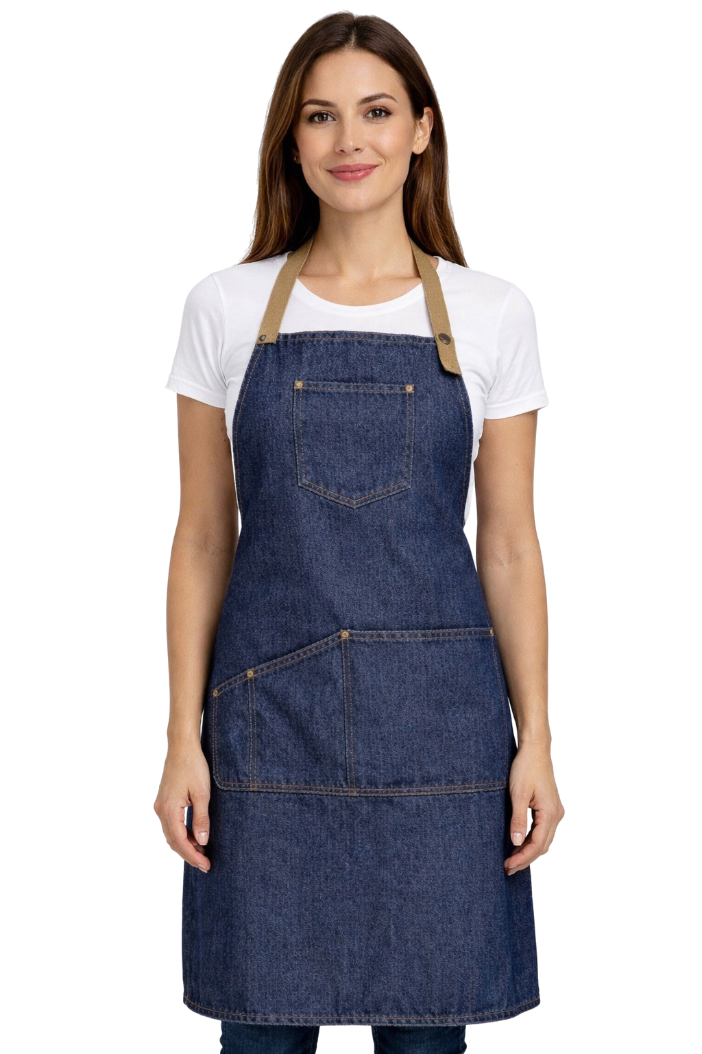 Profesjonalny fartuch kuchenny roboczy jeansowy 88cm