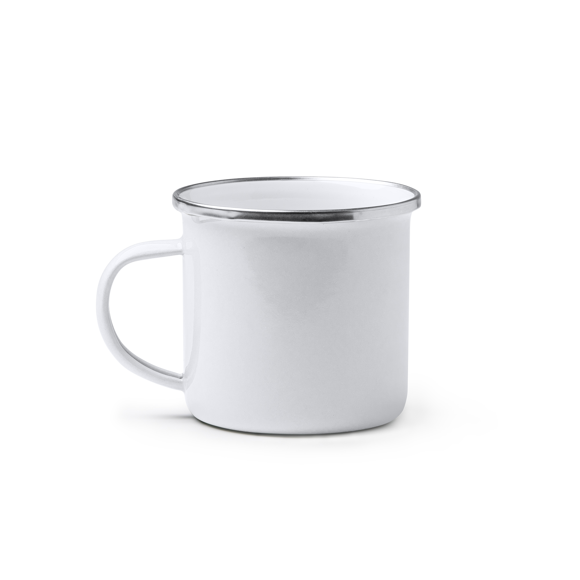 Kubek emaliowany metalowy o stylu retro 380ml biały