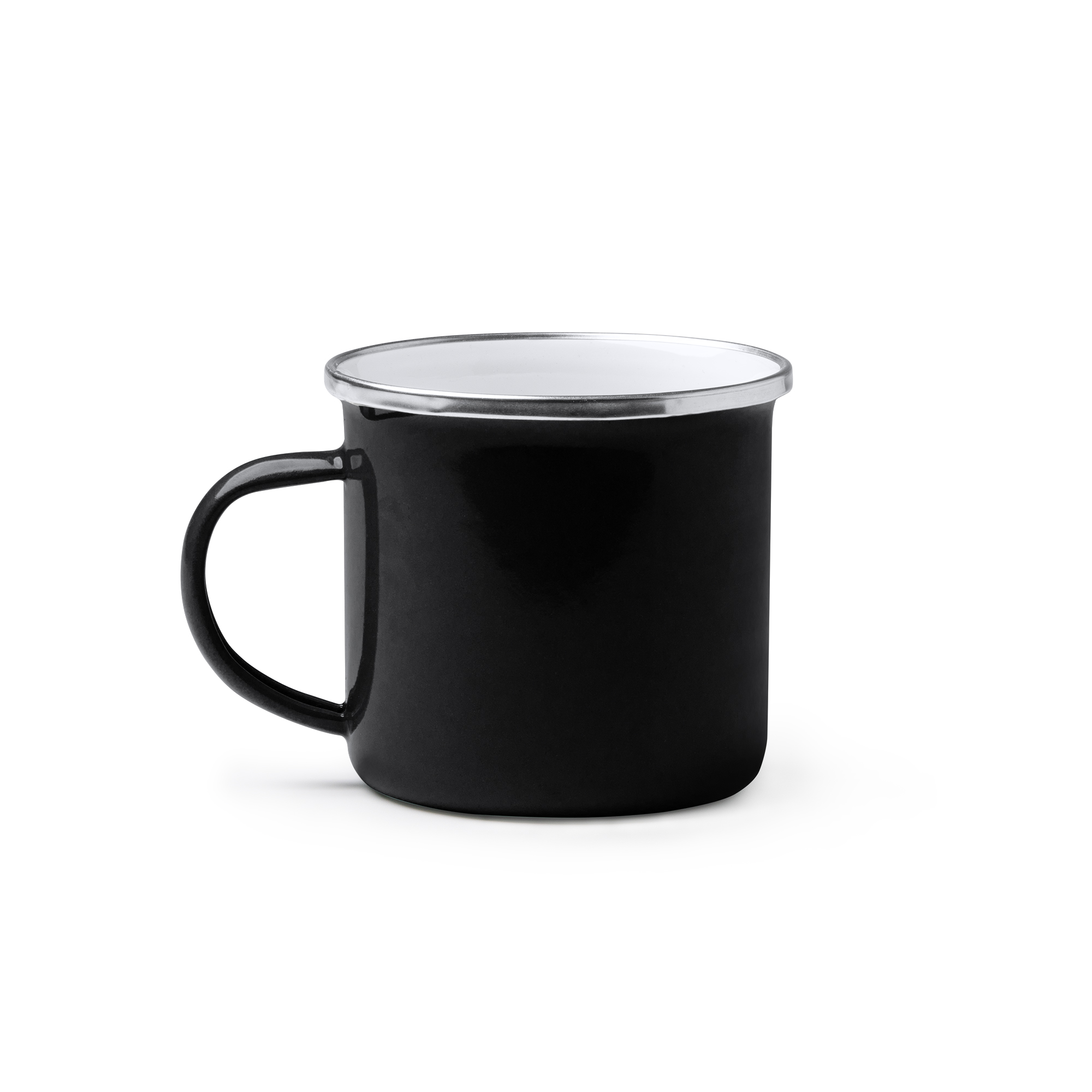 Kubek emaliowany metalowy o stylu retro 380ml czarny