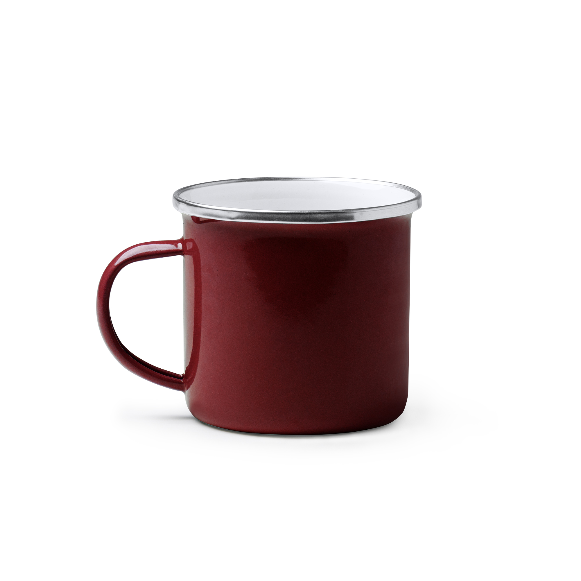 Kubek emaliowany metalowy o stylu retro 380ml czerwony