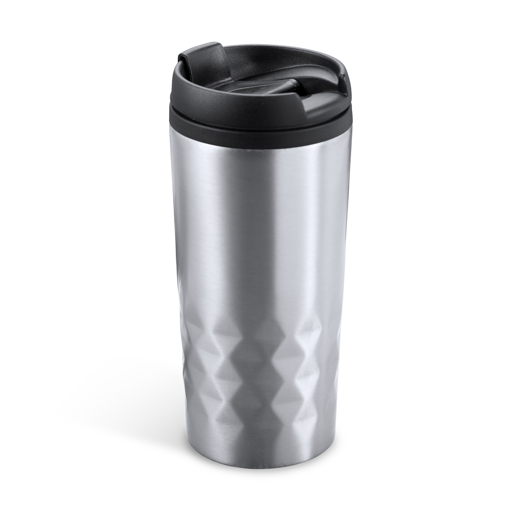 Kubek metalowy podróżny termiczny z pokrywką 310ml srebrny