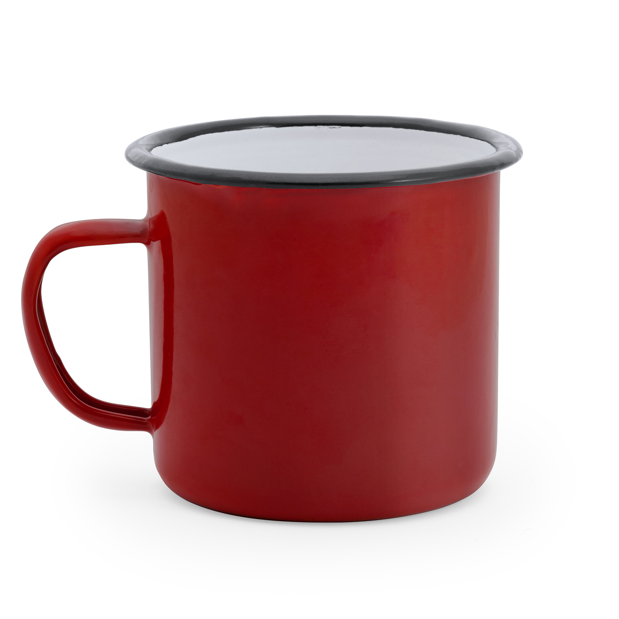 Kubek metalowy emailowany tradycyjny retro 380ml czerwony