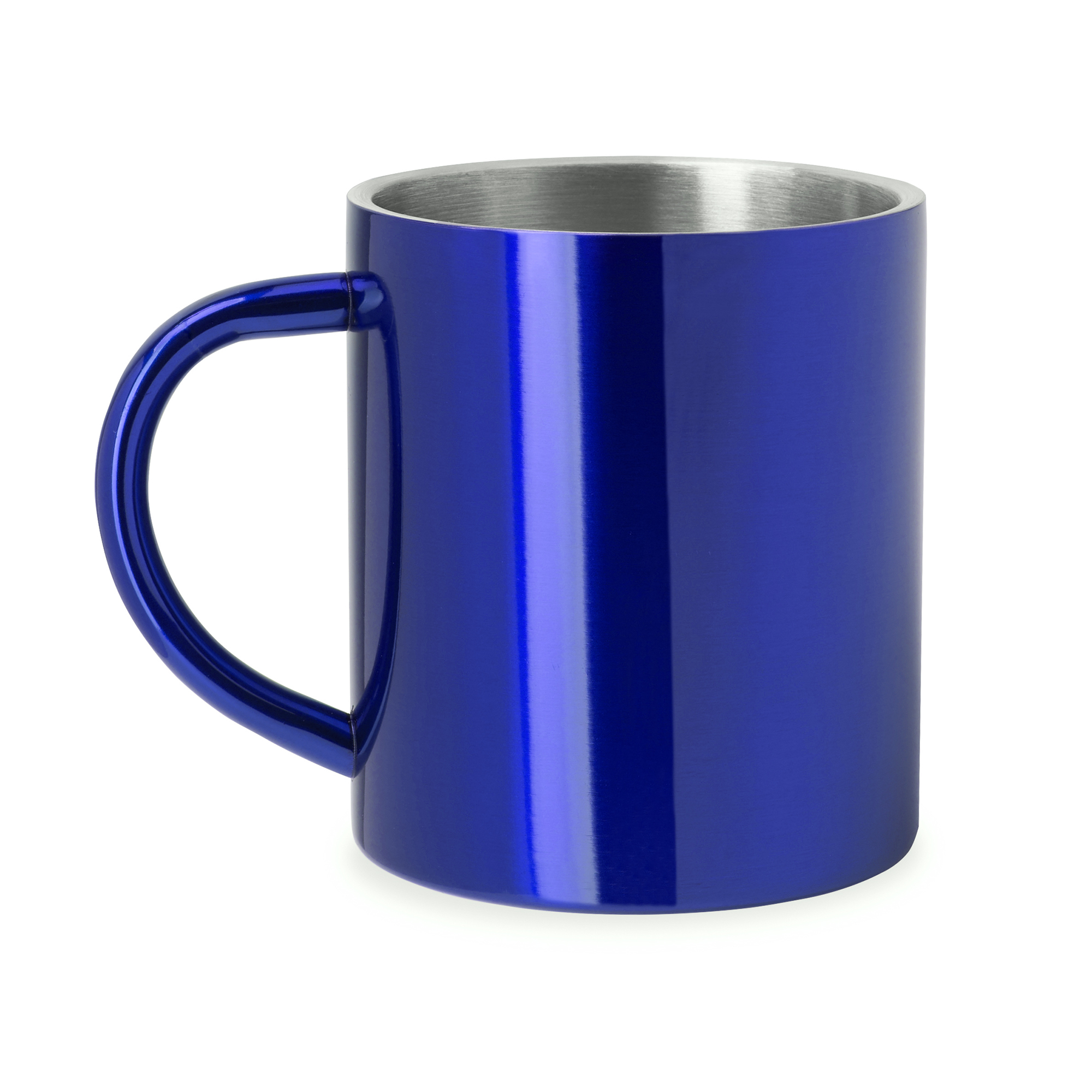 Kubek metalowy ze stali nierdzewnej o podwójnych ściankach 290ml chabrowy