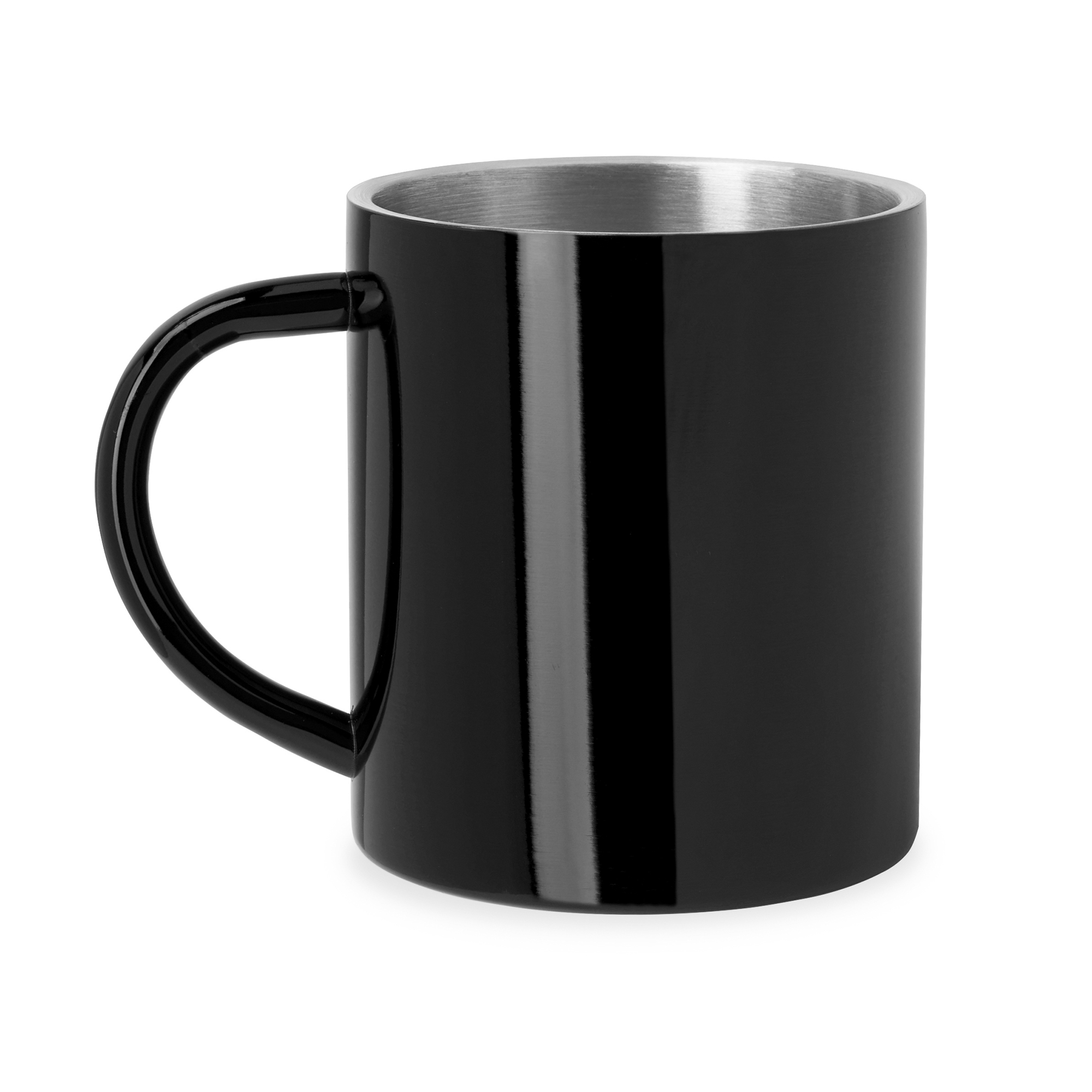 Kubek metalowy ze stali nierdzewnej o podwójnych ściankach 290ml czarny