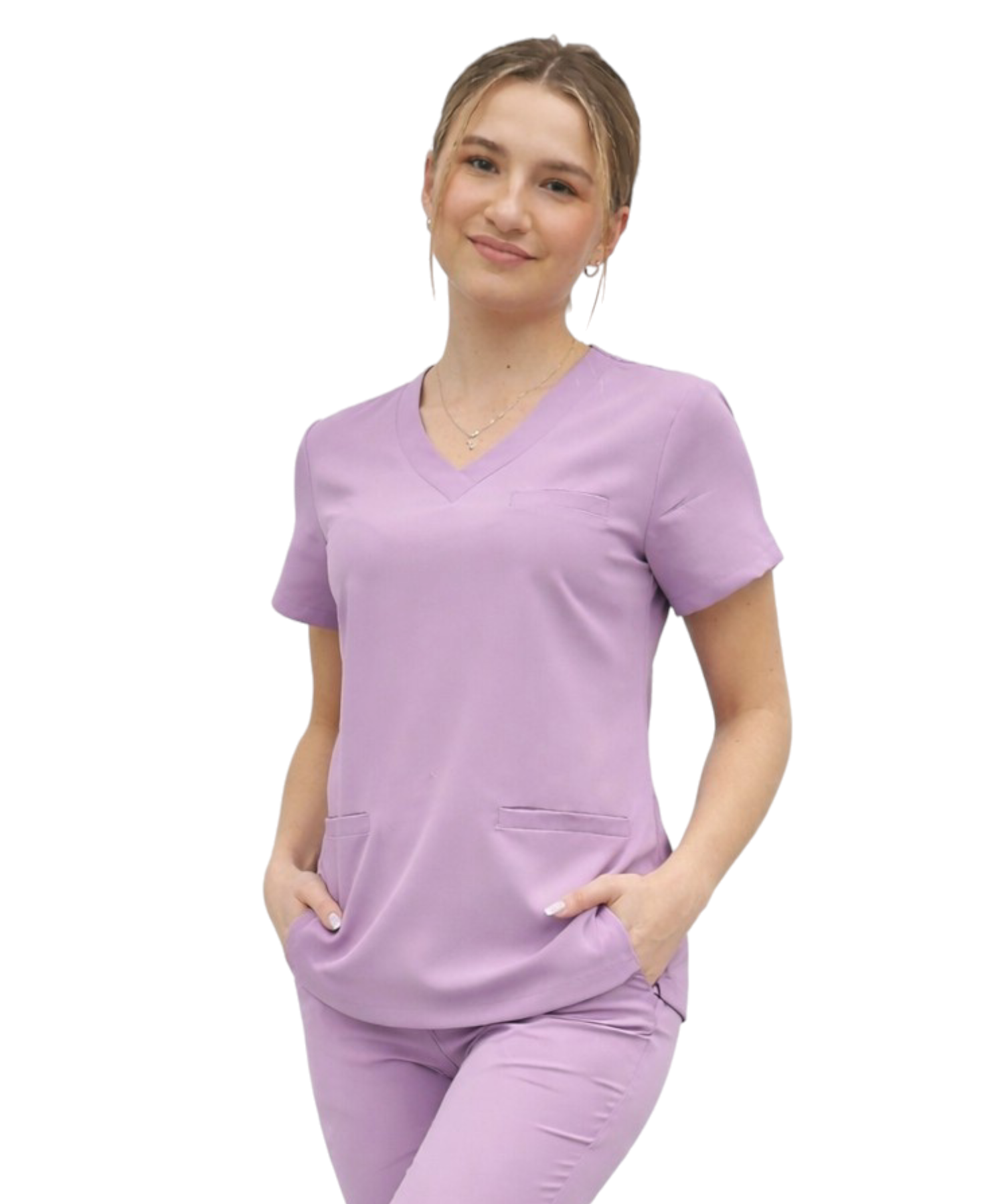 Bluza medyczna purdrowy róż basic premium