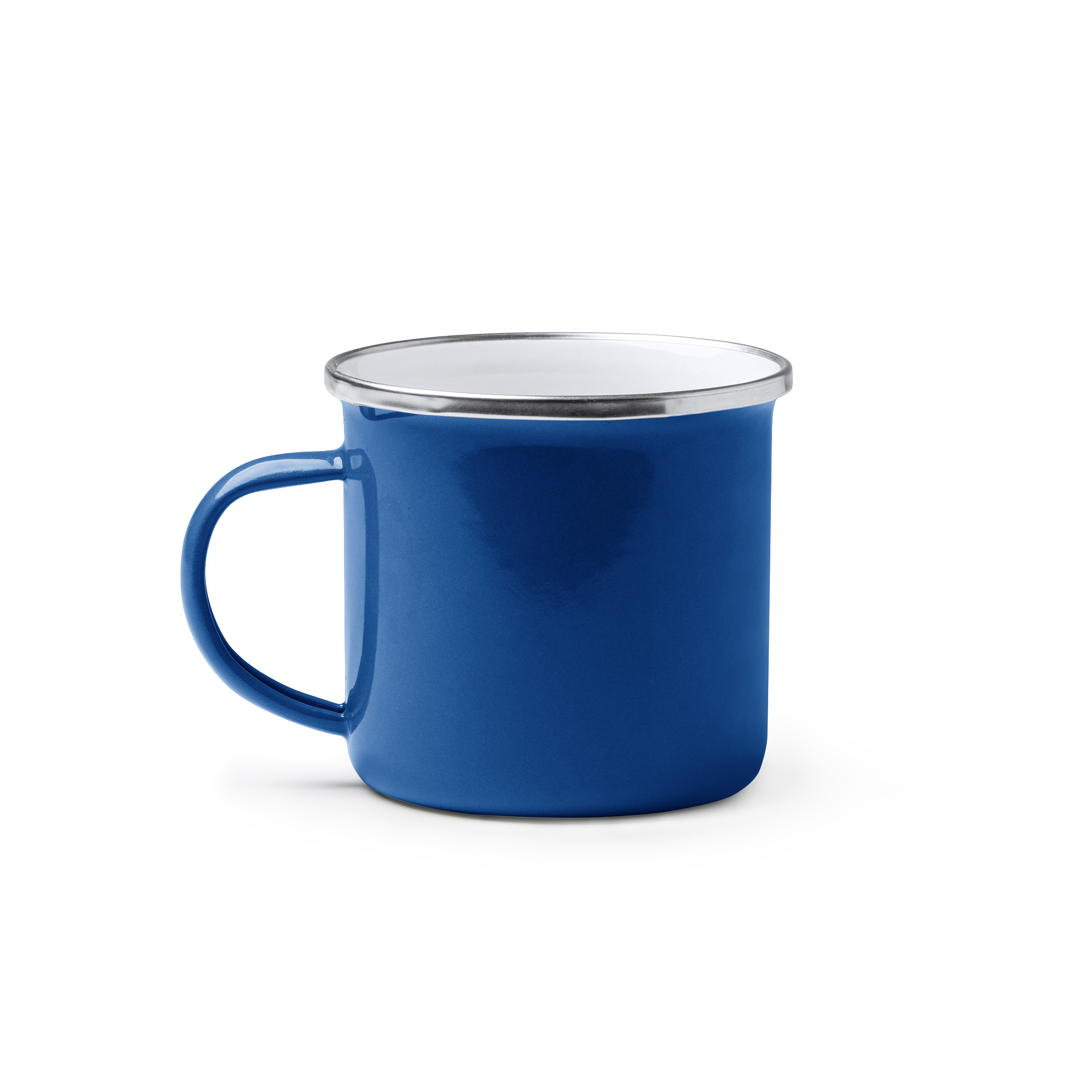 Kubek emaliowany metalowy o stylu retro 380ml chabrowy