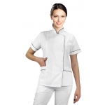M&C Bluza biała lamówka granatowa krótki rękaw roz.42