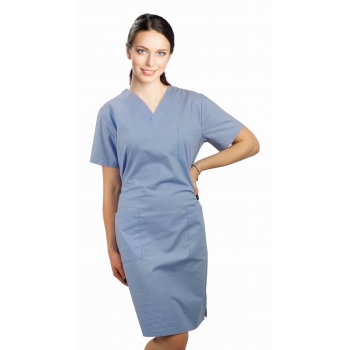 Sukienka medyczna bawełna 100% niebieska roz. 3XL