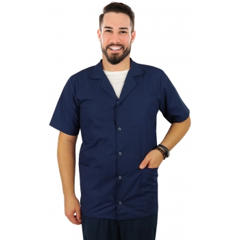 Bluza medyczna męska z kołnierzem granatowa krótki rękaw roz.XL
