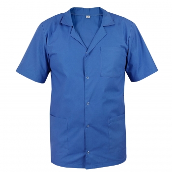 M&C? Bluza medyczna męska z kołnierzem niebieska krótki rękaw roz.L