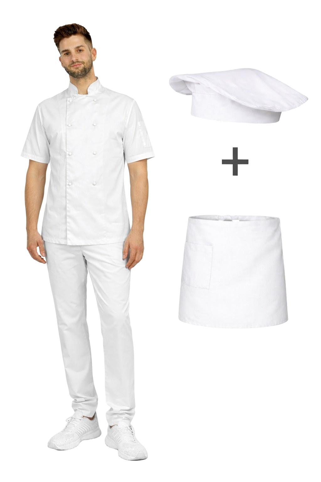 Uniform kucharza męski - zestaw gastronomiczny z krótkim rękawem