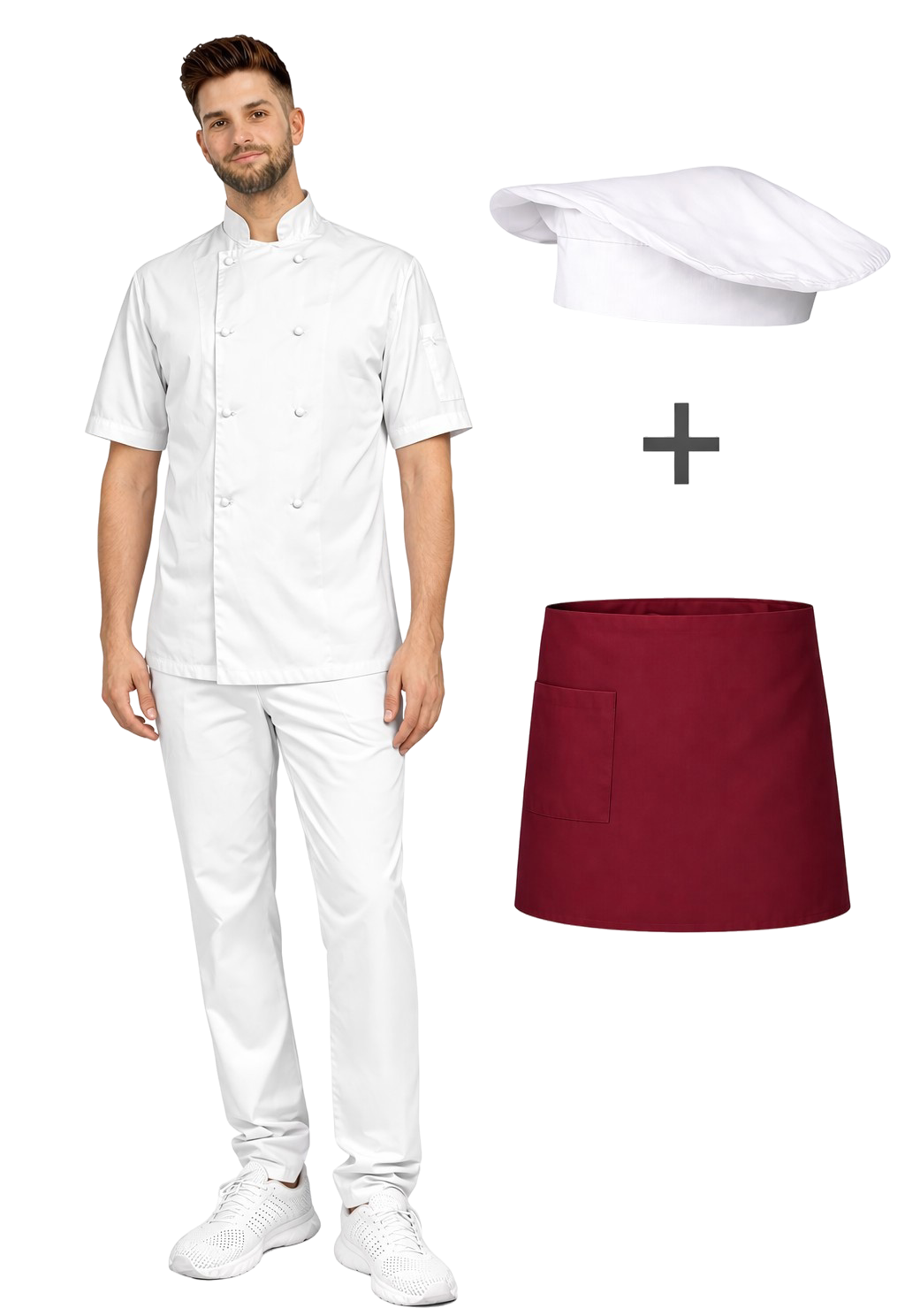 Uniform kucharza męski - zestaw gastronomiczny z krótkim rękawem