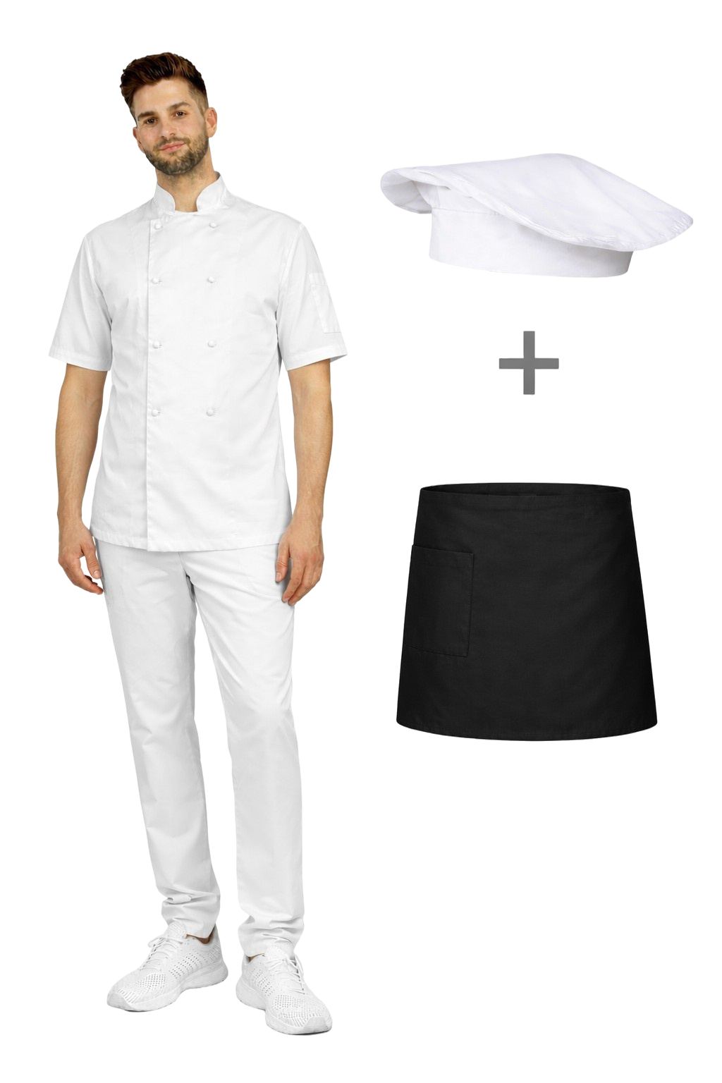 Uniform kucharza męski - zestaw gastronomiczny z krótkim rękawem