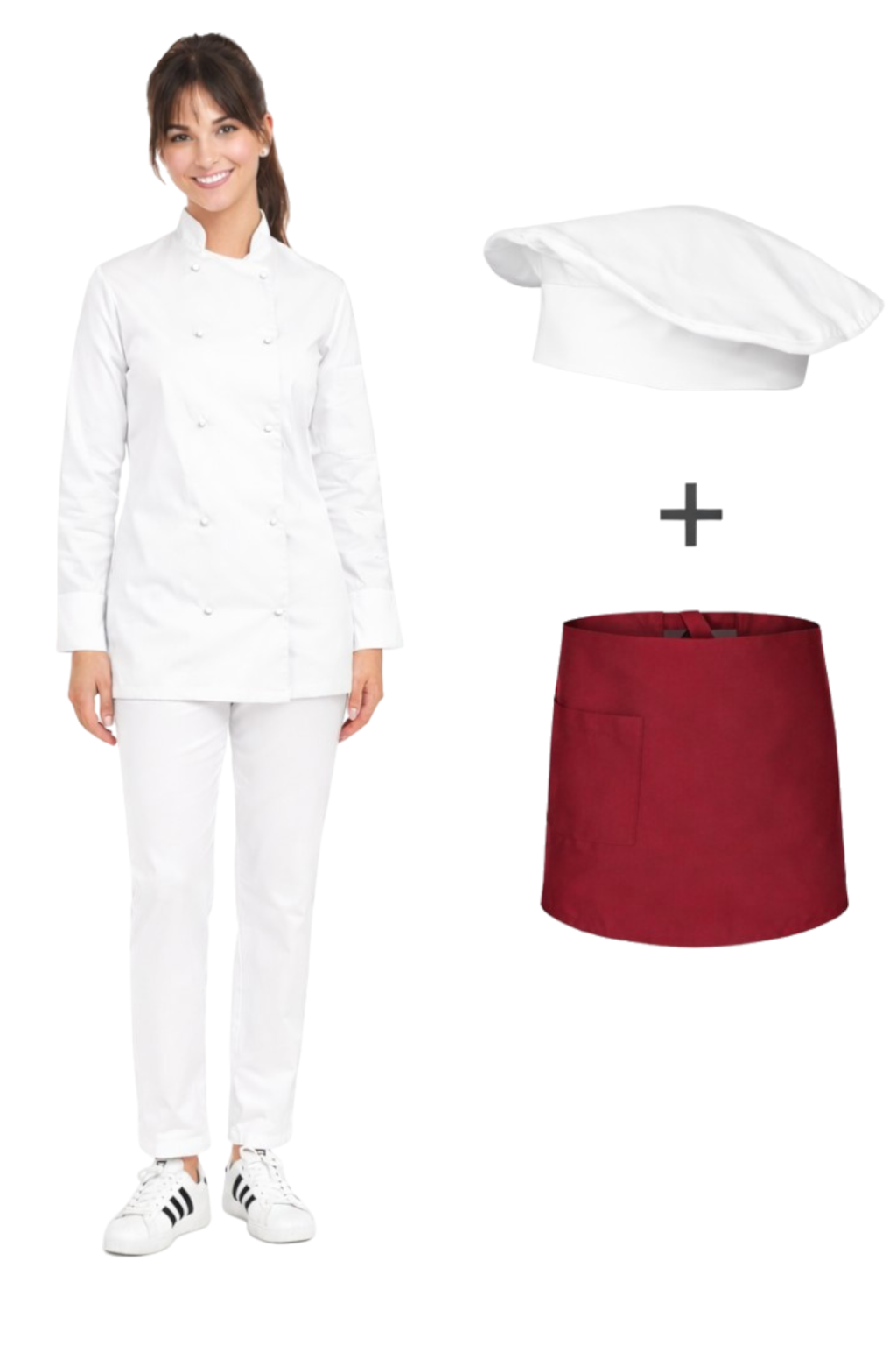 Uniform kucharski damski - kompletny zestaw do pracy w gastronomii