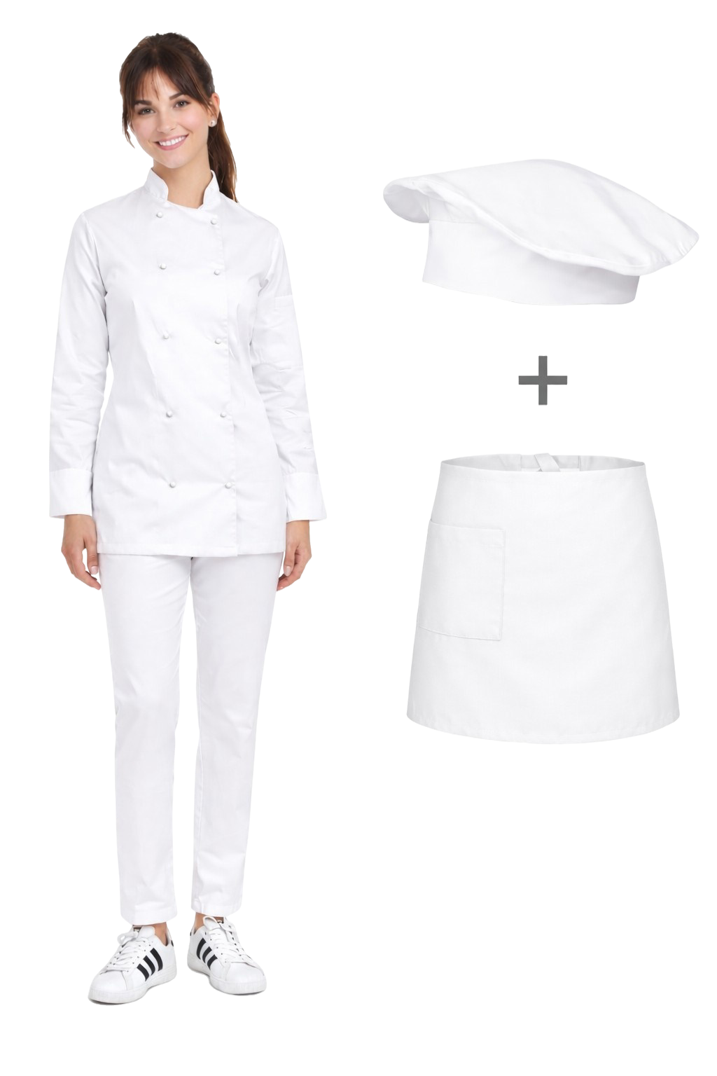 Uniform kucharski damski - kompletny zestaw do pracy w gastronomii