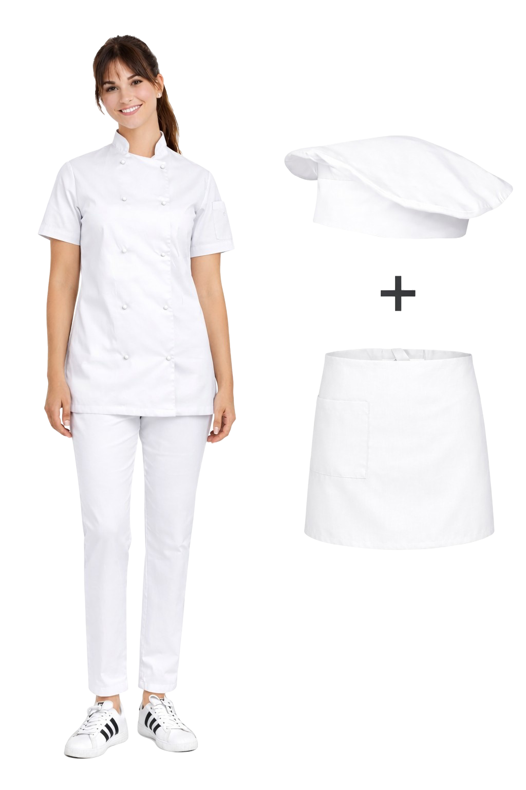 Uniform kucharski damski - kompletny zestaw do pracy w gastronomii
