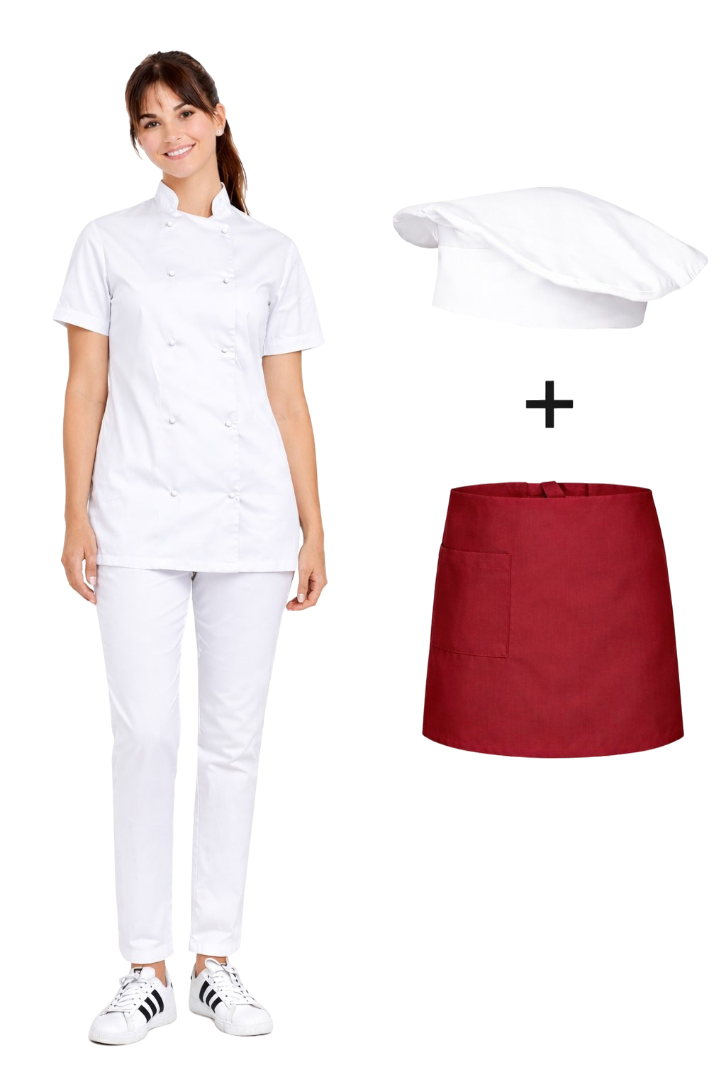 Uniform kucharski damski - kompletny zestaw do pracy w gastronomii