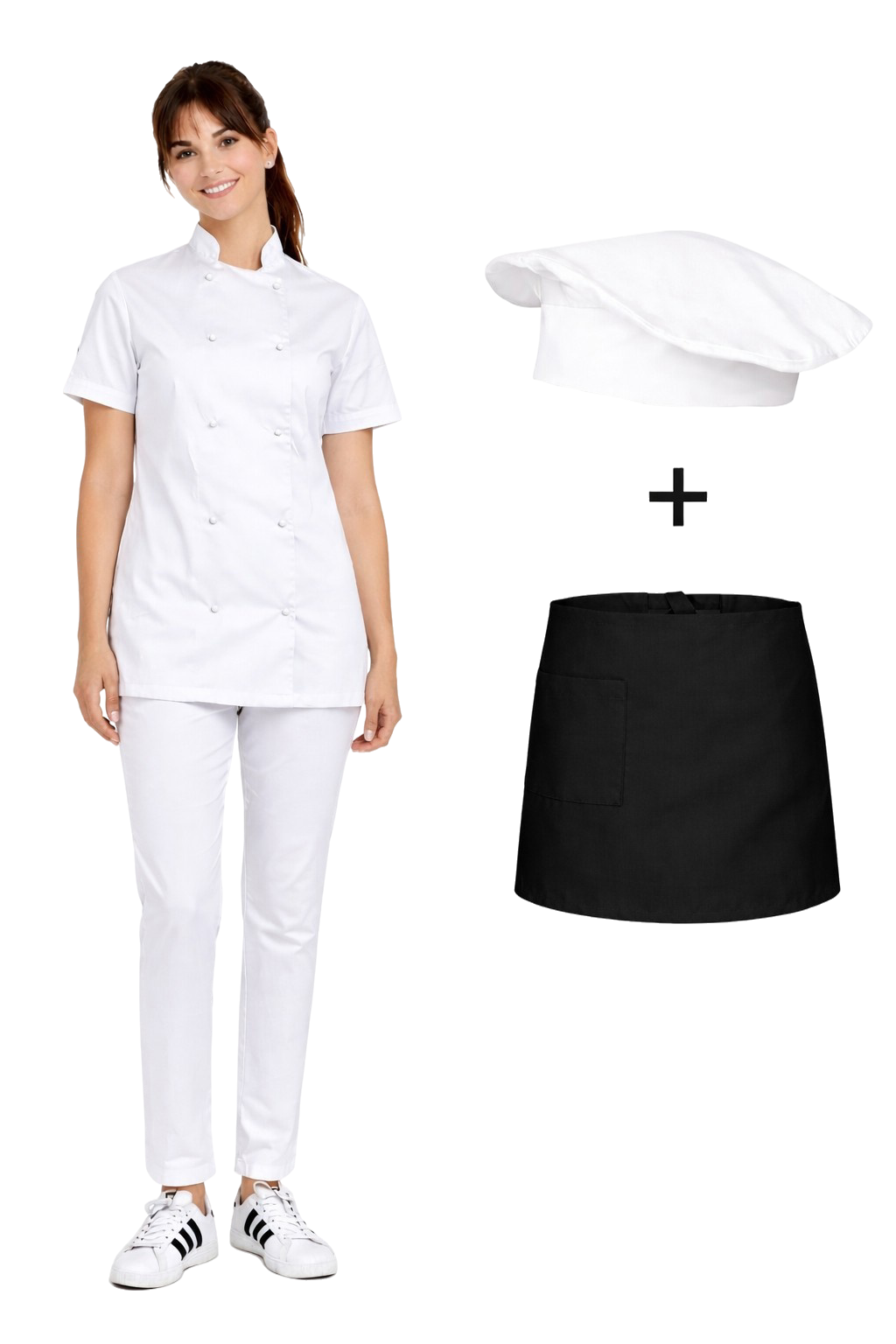Uniform kucharski damski - kompletny zestaw do pracy w gastronomii
