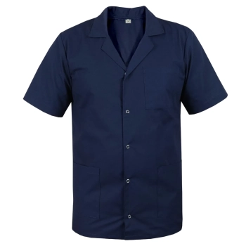 Bluza medyczna męska z kołnierzem granatowa krótki rękaw roz.L – bluza medyczna – bluza lekarska robocza