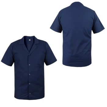 Bluza medyczna męska z kołnierzem granatowa krótki rękaw roz.L