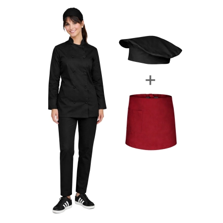 Uniform kucharski damski - kompletny zestaw do pracy w gastronomii roz. M