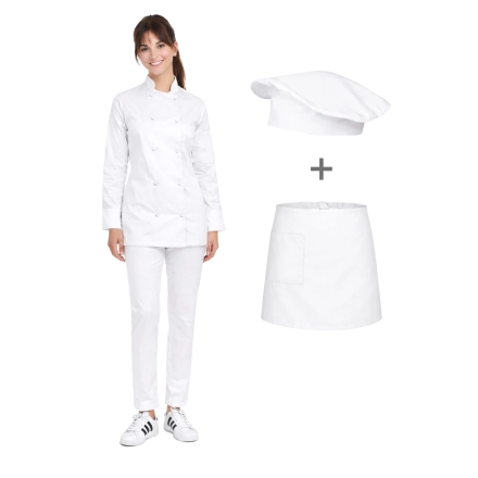 Uniform kucharski damski - kompletny zestaw do pracy w gastronomii roz. M