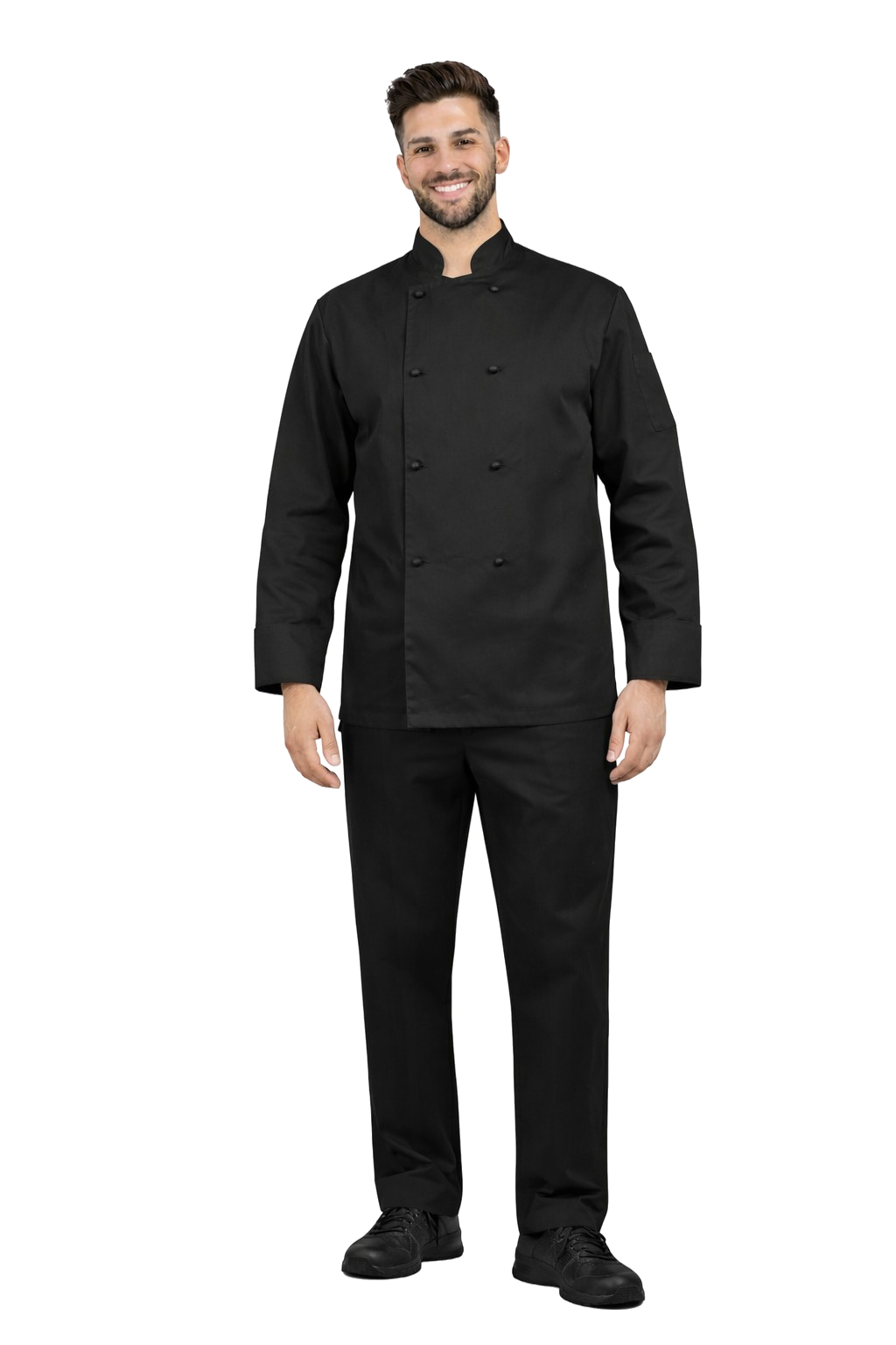 Uniform dla kucharza długi rękaw czarny