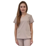 Bluza medyczna beżowa basic premium roz. XS – bluza medyczna – bluza lekarska robocza