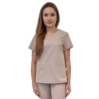 Bluza medyczna beżowa basic premium roz. S – bluza medyczna – bluza lekarska robocza