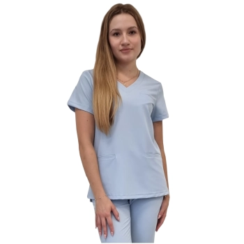 Bluza medyczna niebieska basic premium roz. XL – bluza medyczna – bluza lekarska robocza