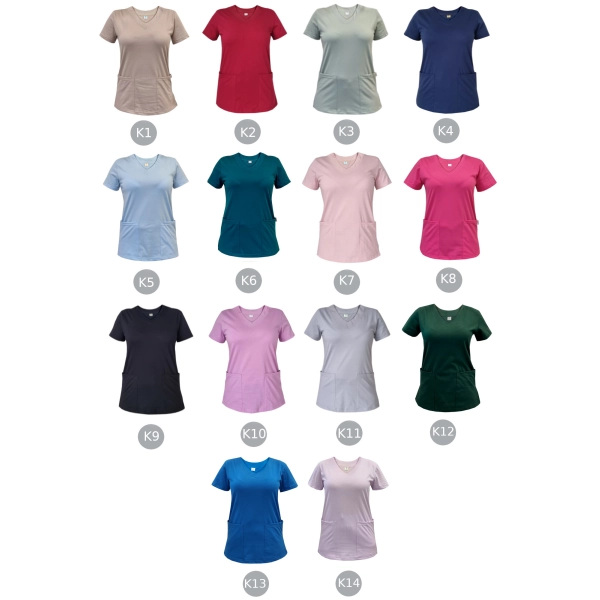 Bluza medyczna chabrowa elastyczna bawełna roz. XXL