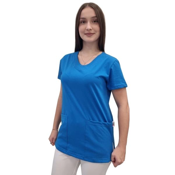 Bluza medyczna chabrowa elastyczna bawełna roz. XXL
