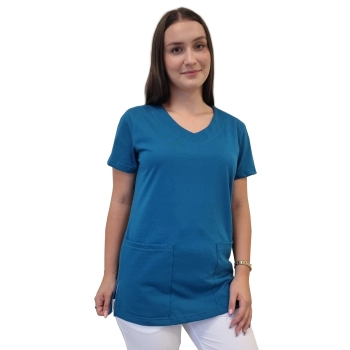 Bluza medyczna morska elastyczna bawełna roz. 4XL