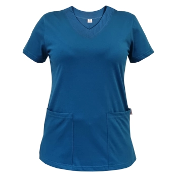 Bluza medyczna morska elastyczna bawełna roz. 4XL