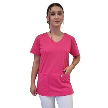 Bluza medyczna amarant elastyczna bawełna roz. 4XL