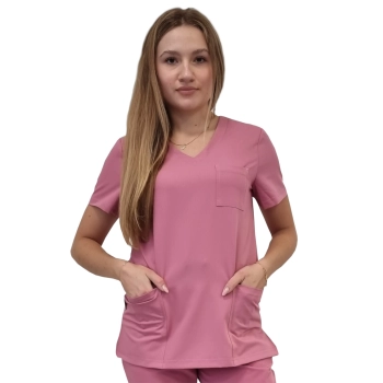 Bluza medyczna brudny róż basic premium roz. S – bluza medyczna – bluza lekarska robocza